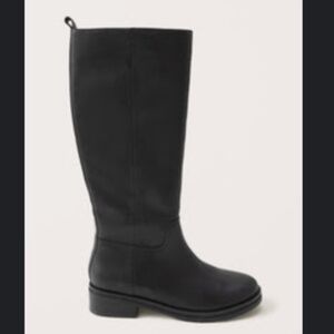 A&F~ Agra Tall Black Leather Boots